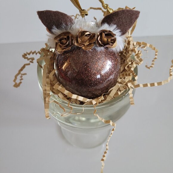 Brown Glitter Sparkle Fawn Deer Ornament, Personalized with name - Picture 3 of 5